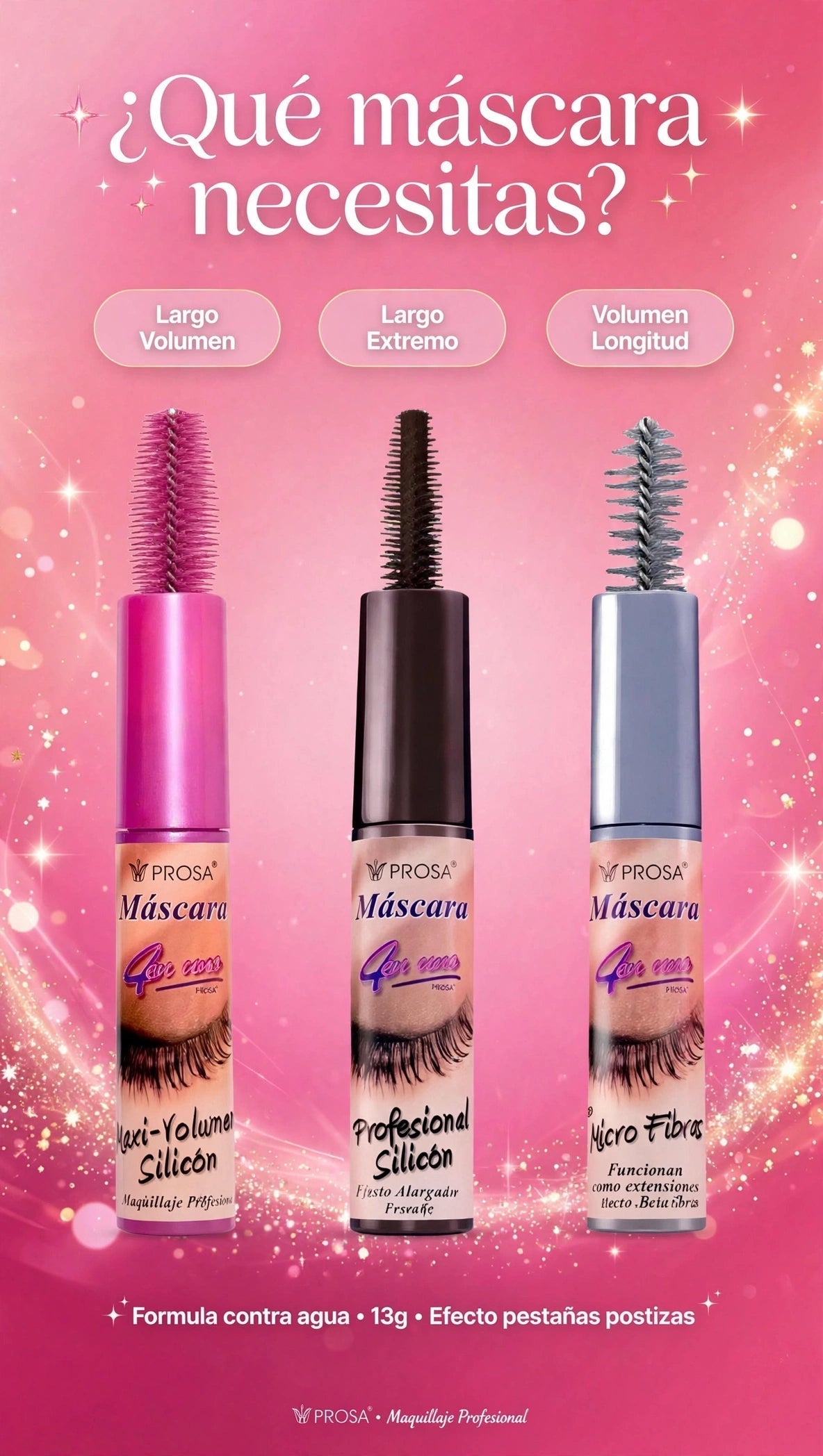 Máscara Prosa Maxi-Volumen Silícon 4 en 1 – 13g