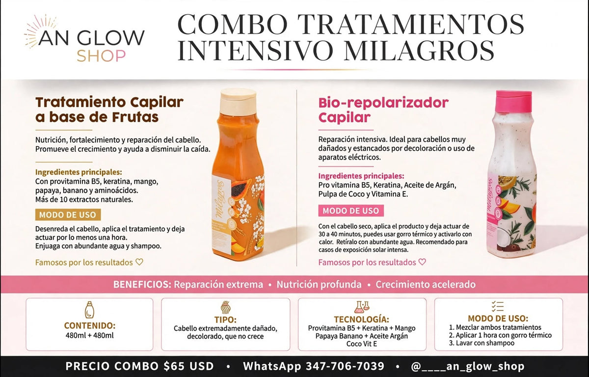 Combo Tratamientos Intensivo Milagros – Frutas + Bio-repolarizador Capilar