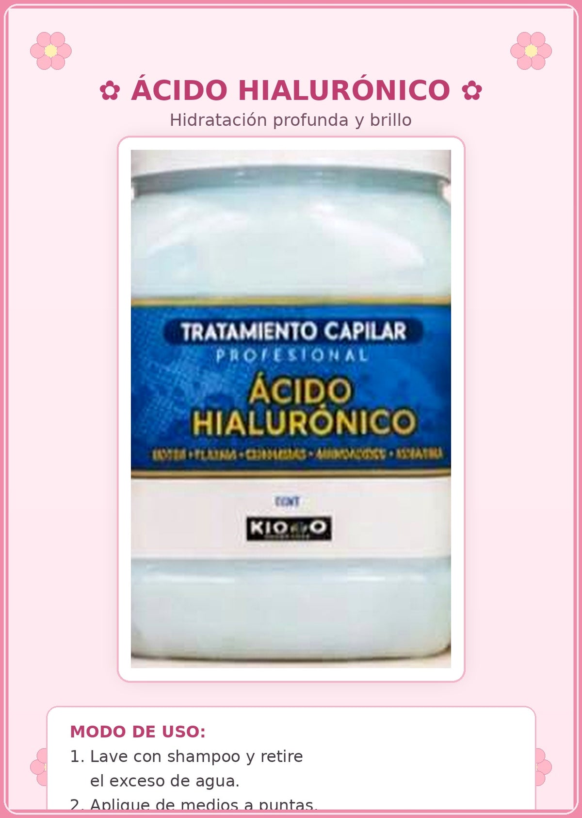 Tratamiento Capilar Profesional KIO – Ácido Hialurónico 2kg