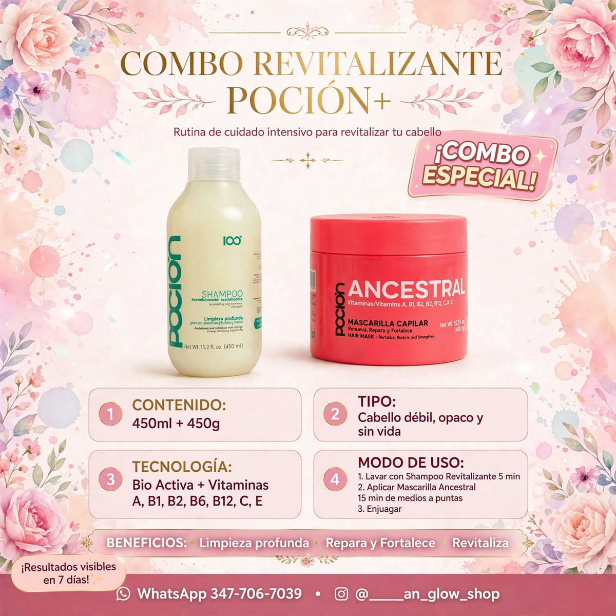 Combo Revitalizante Poción+ – Shampoo + Mascarilla Ancestral